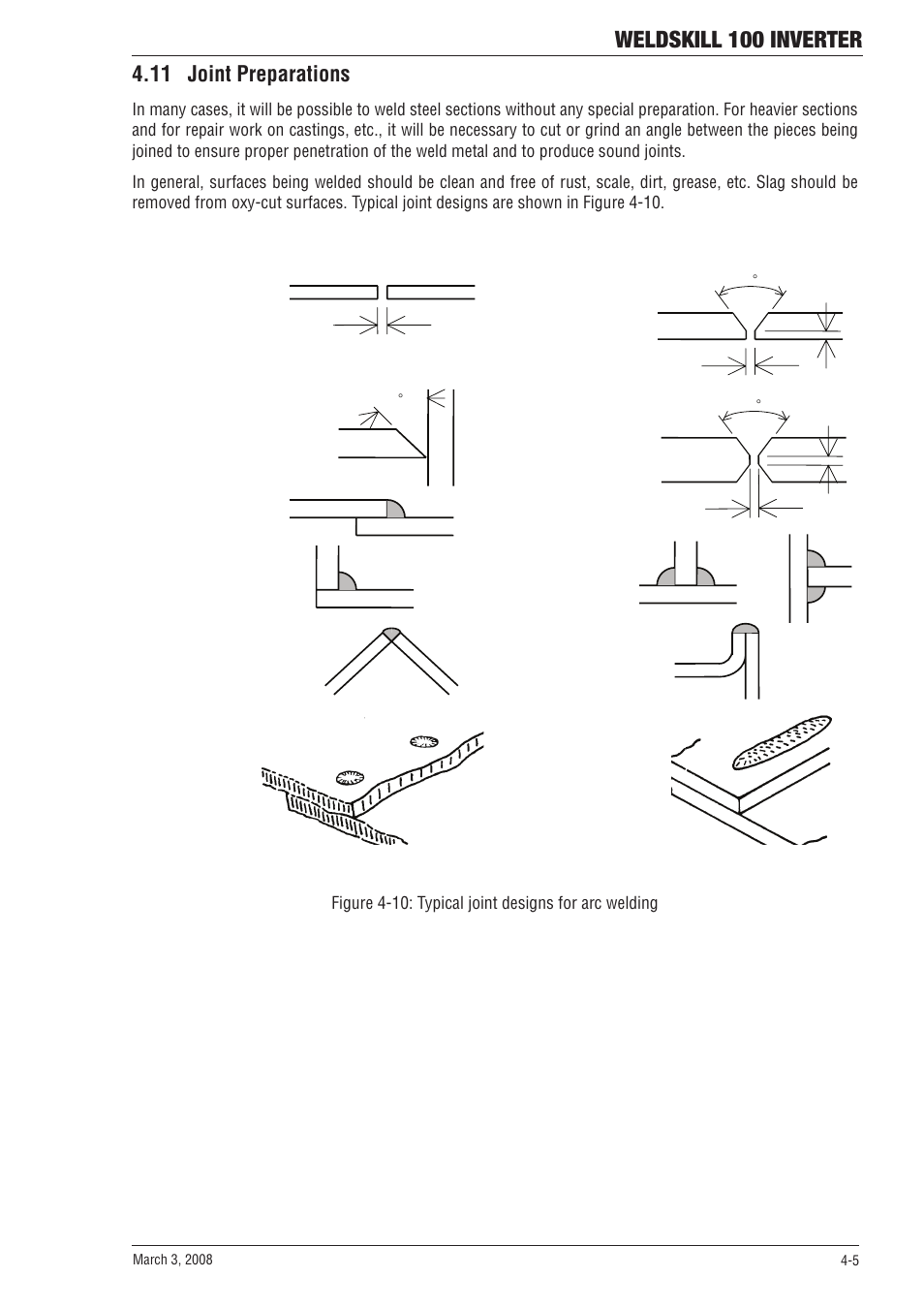 Weldskill 100 inverter, 11 joint preparations | Tweco 100 Weldskill User Manual | Page 27 / 44