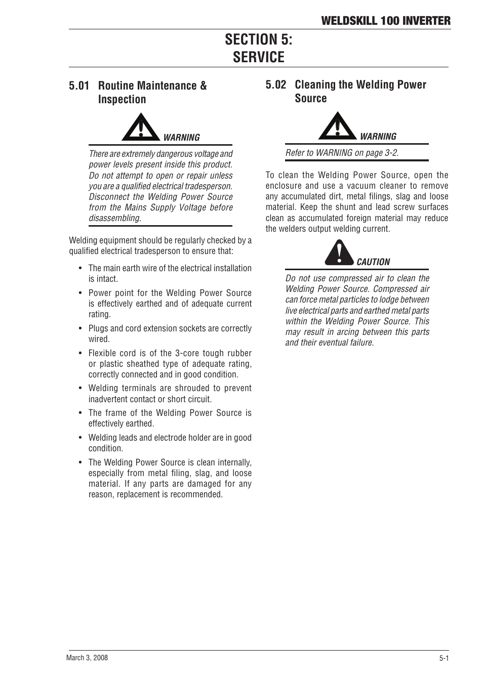 Weldskill 100 inverter | Tweco 100 Weldskill User Manual | Page 33 / 44