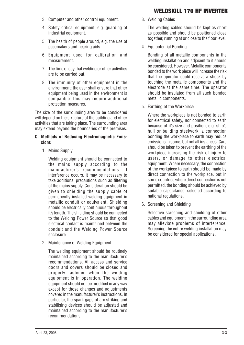 Weldskill 170 hf inverter | Tweco 170 HF Weldskill User Manual | Page 19 / 48