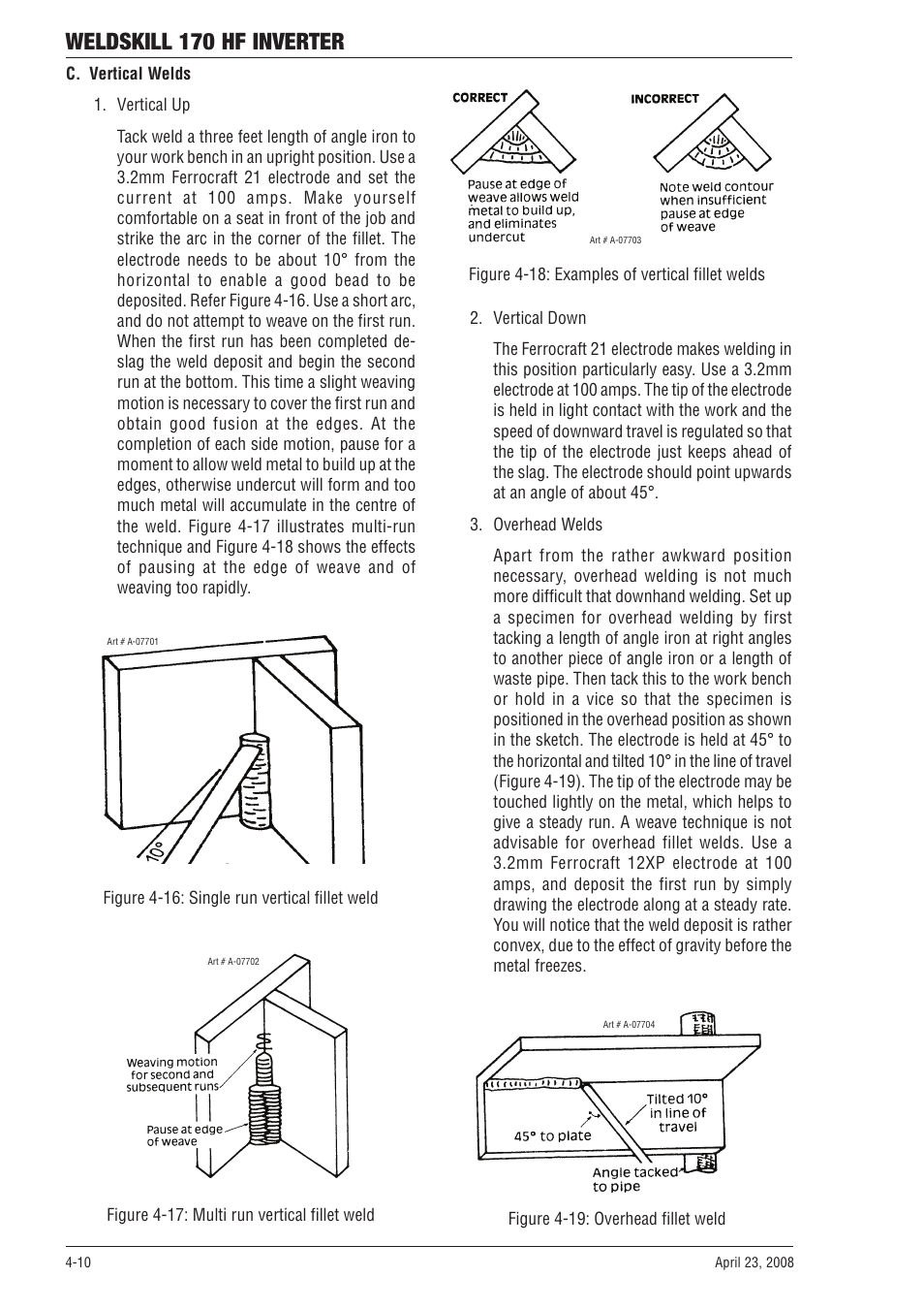 20 distortion -11 4.21 the cause of distortion -11, Weldskill 170 hf inverter | Tweco 170 HF Weldskill User Manual | Page 32 / 48