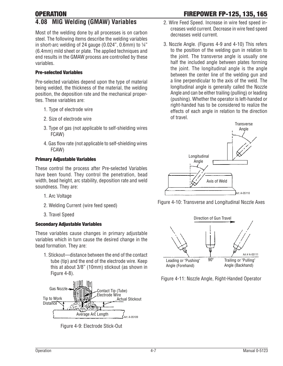 08 mig welding (gmaw) variables, Mig welding (gmaw) variables -7 | Tweco FP-165 Mini MIG Portable MIG Welder User Manual | Page 38 / 60