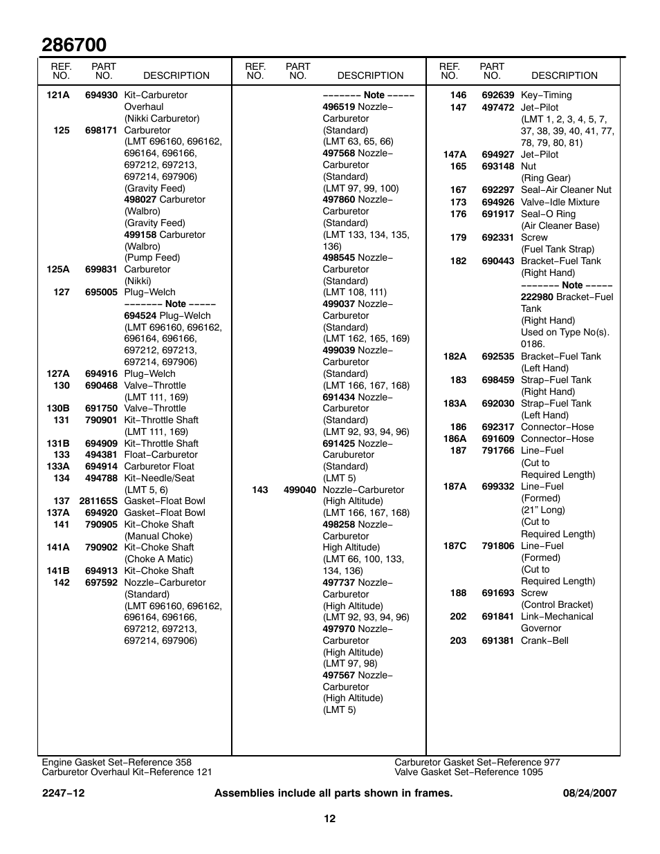 Briggs & Stratton AIR CLEANER 286700 User Manual | Page 12 / 16