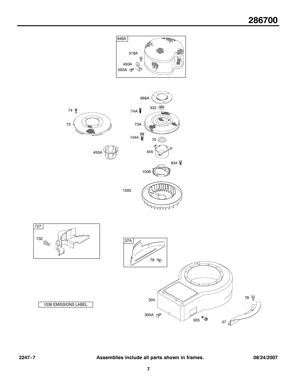 Briggs & Stratton AIR CLEANER 286700 User Manual | Page 7 / 16