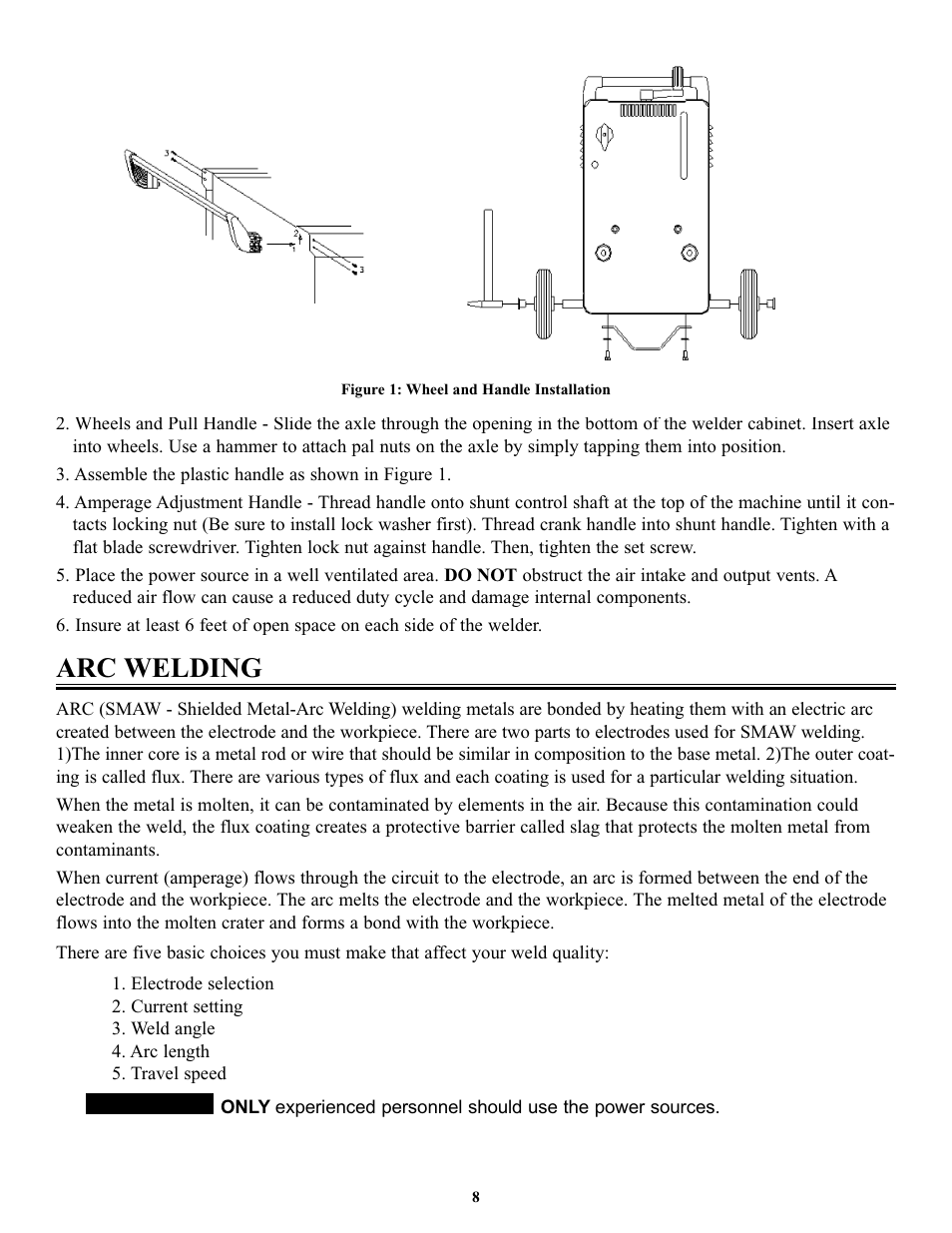 Arc welding | Tweco FP-235DC User Manual | Page 12 / 34