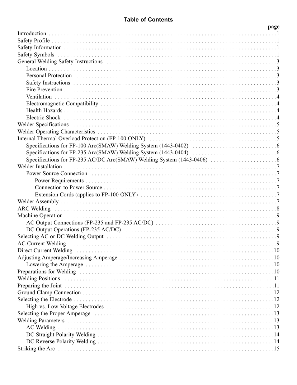 Tweco FP-235DC User Manual | Page 3 / 34