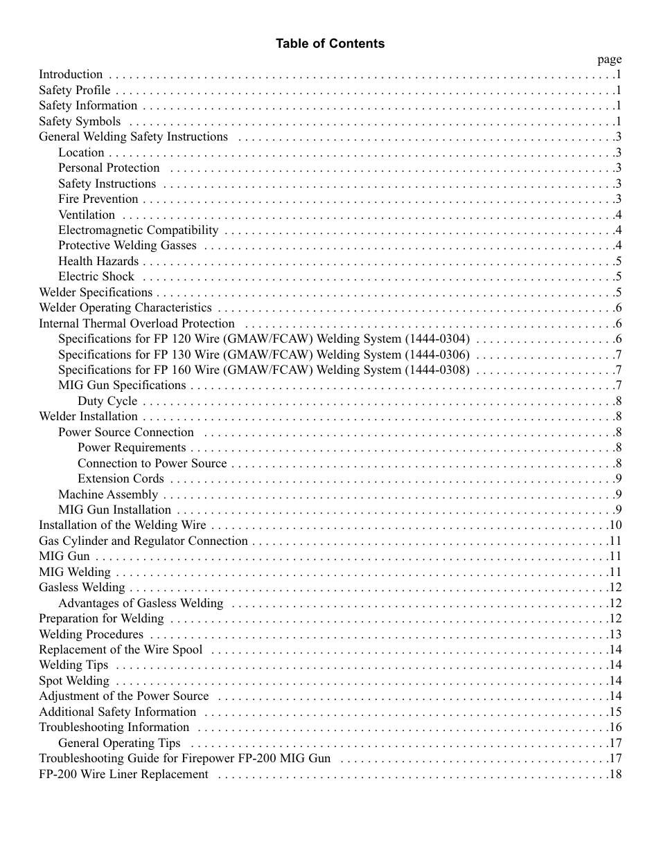 Tweco FP-160 User Manual | Page 2 / 32