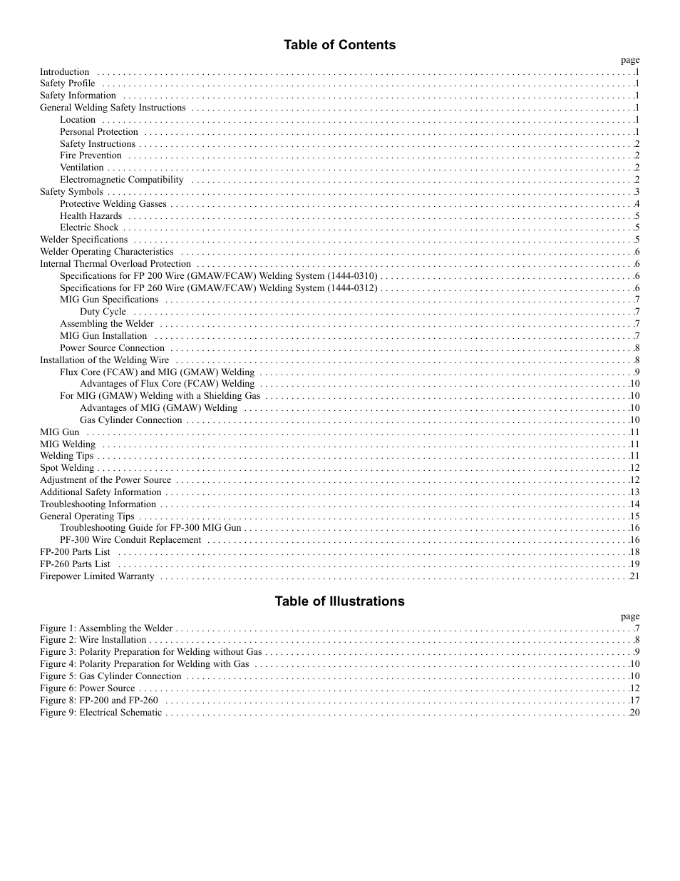 Tweco FP-260 User Manual | Page 2 / 24