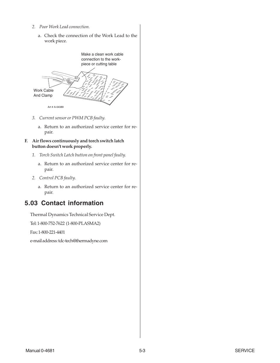 03 contact information, 03 contact information -3 | Tweco FP-35A User Manual | Page 19 / 27