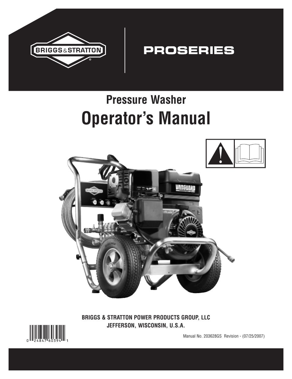 Briggs & Stratton Pressure Washer User Manual | 60 pages