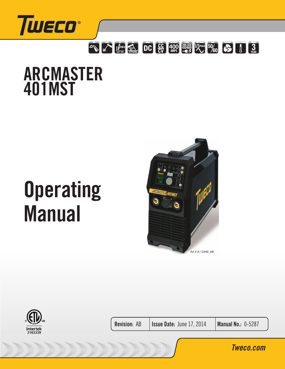 Tweco ArcMaster 401MST User Manual | 84 pages