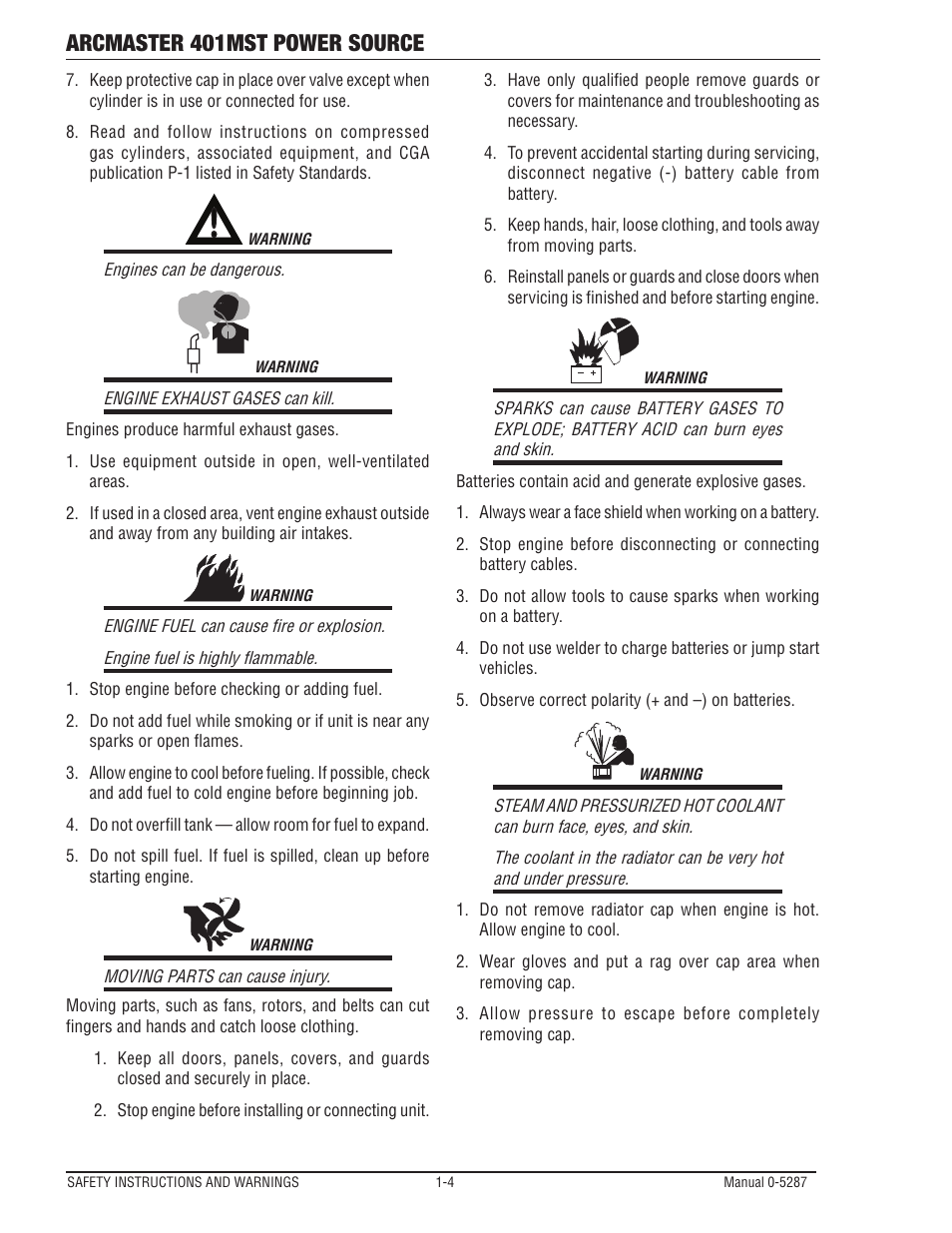Arcmaster 401mst power source | Tweco ArcMaster 401MST User Manual | Page 10 / 84