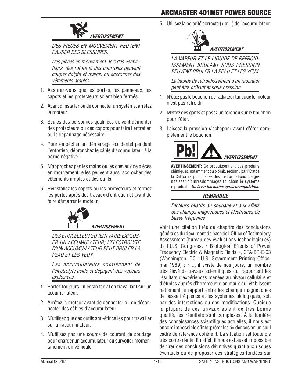 Arcmaster 401mst power source | Tweco ArcMaster 401MST User Manual | Page 19 / 84