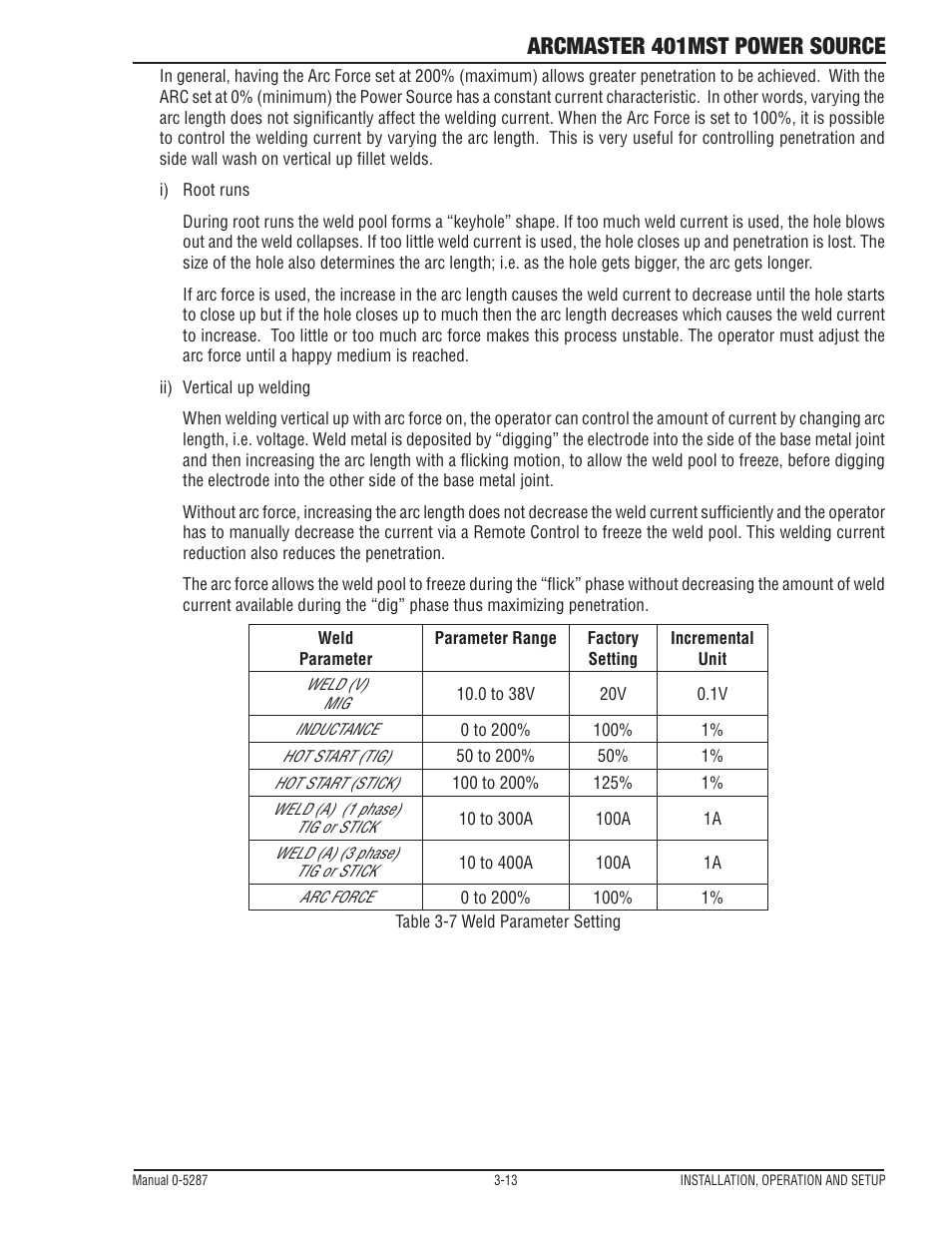 Arcmaster 401mst power source | Tweco ArcMaster 401MST User Manual | Page 43 / 84