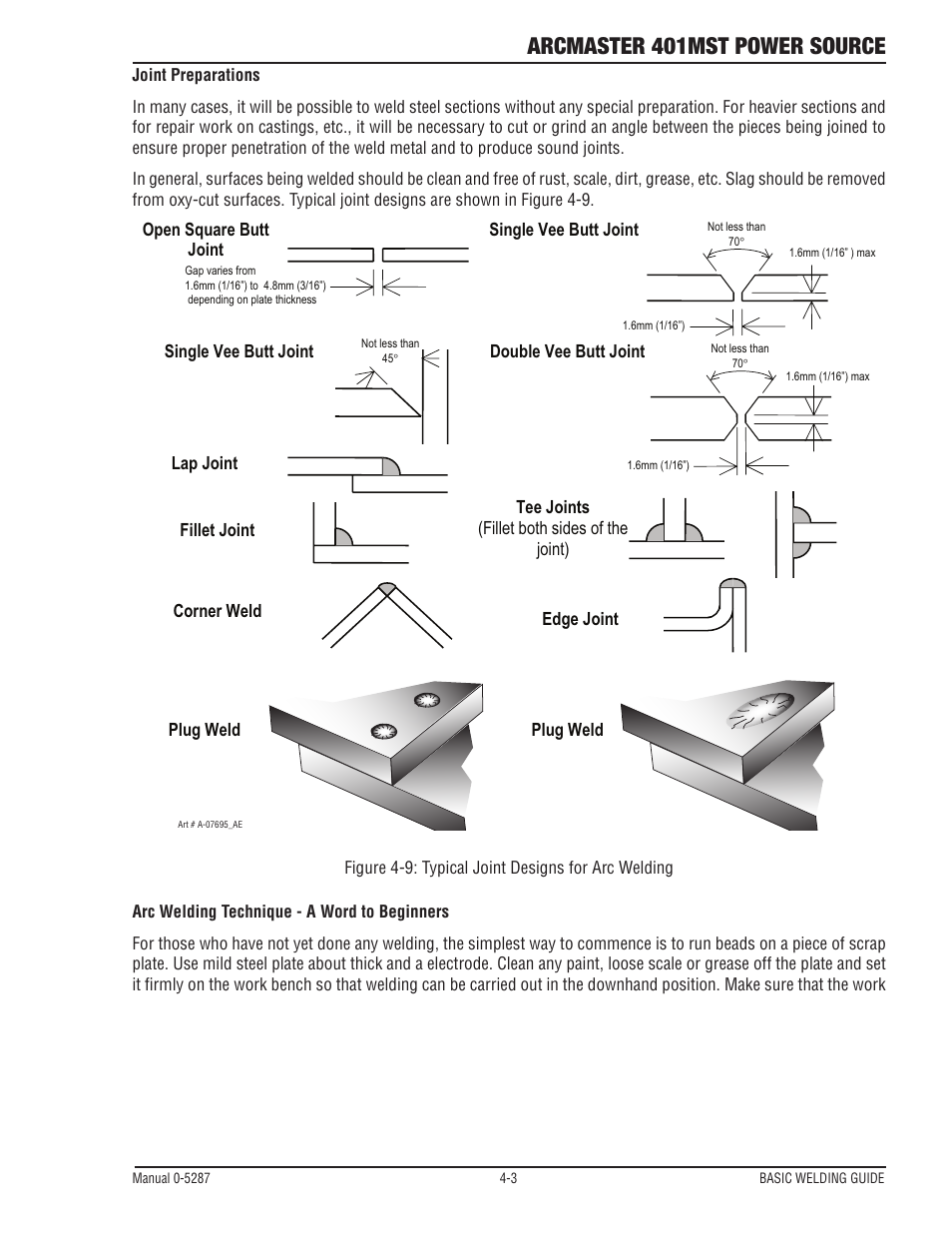 Arcmaster 401mst power source | Tweco ArcMaster 401MST User Manual | Page 59 / 84
