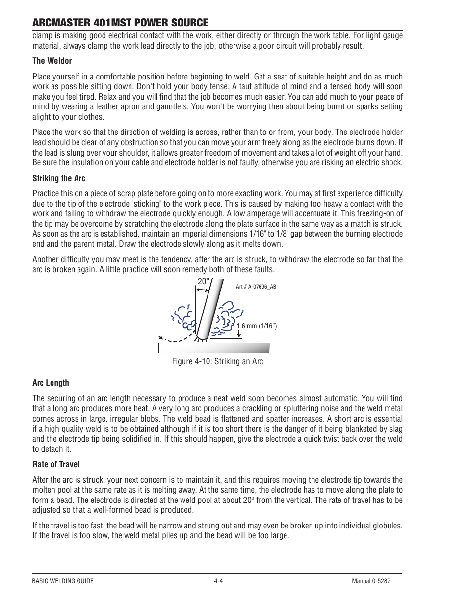 Arcmaster 401mst power source | Tweco ArcMaster 401MST User Manual | Page 60 / 84