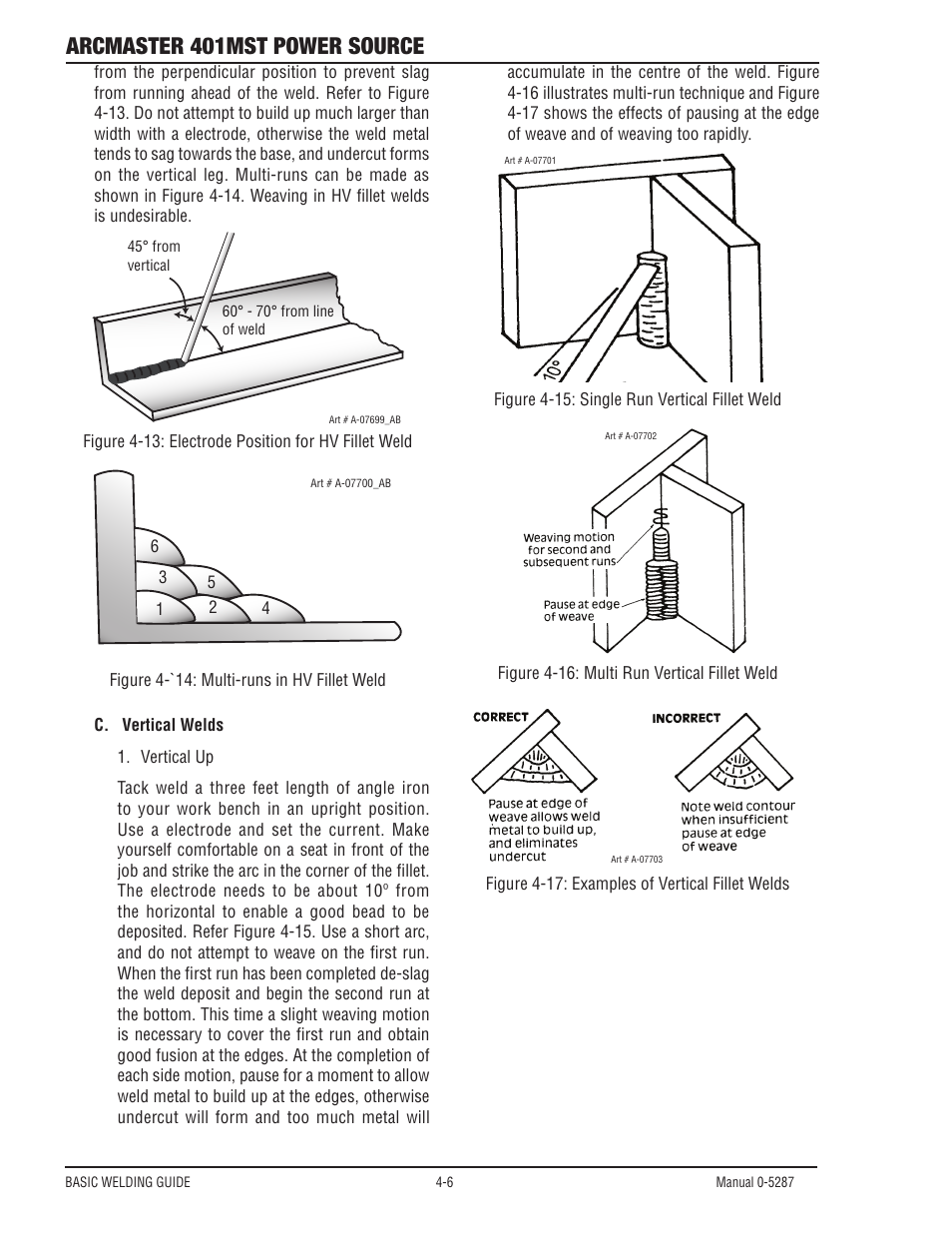 Arcmaster 401mst power source | Tweco ArcMaster 401MST User Manual | Page 62 / 84
