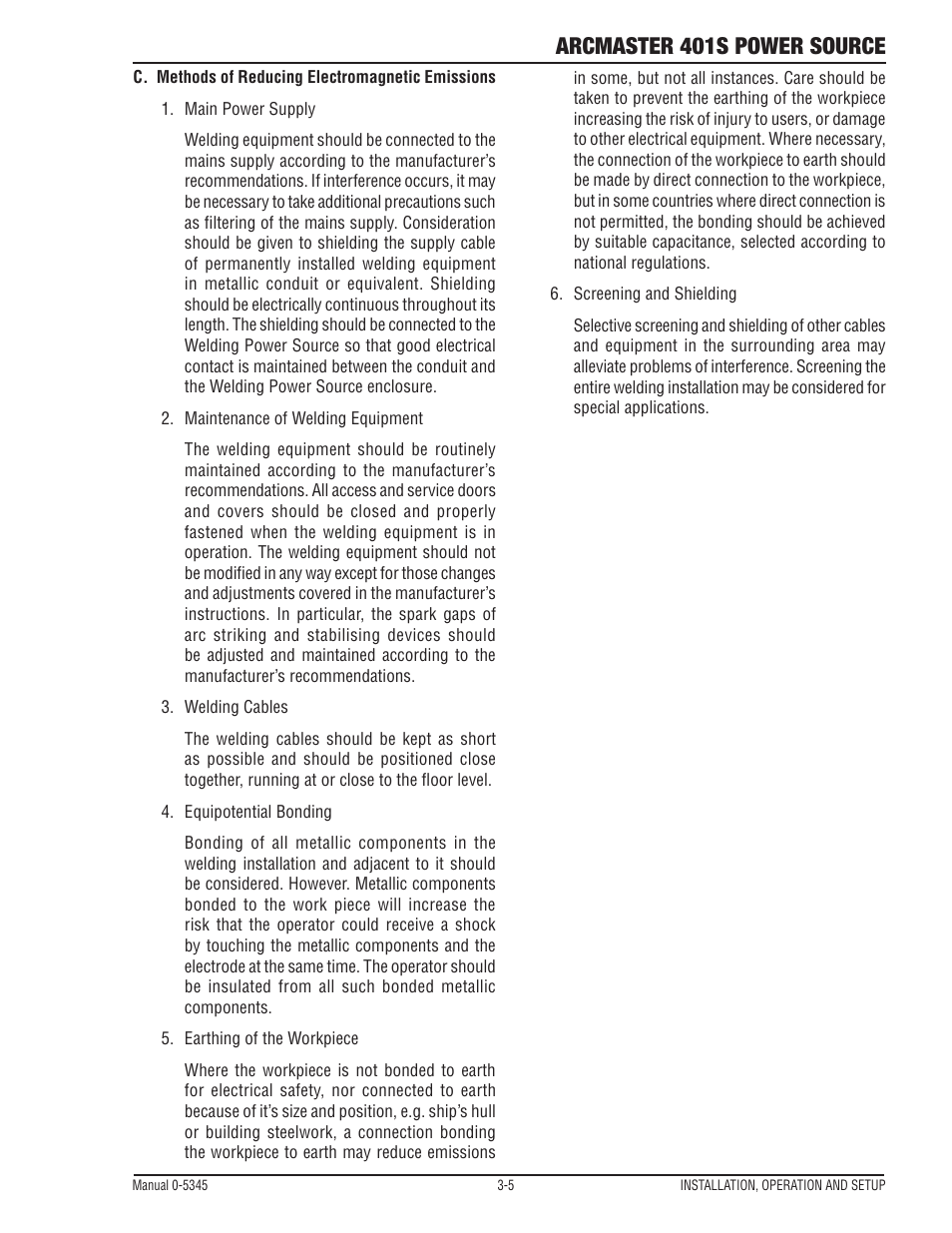 Arcmaster 401s power source | Tweco ArcMaster 401S User Manual | Page 25 / 64