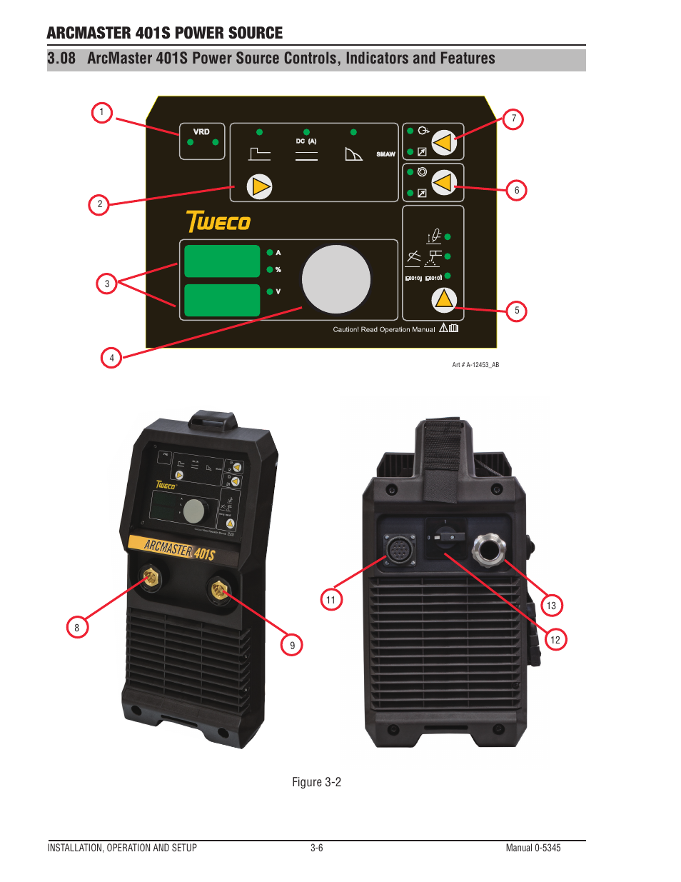 Arcmaster 401s power source | Tweco ArcMaster 401S User Manual | Page 26 / 64