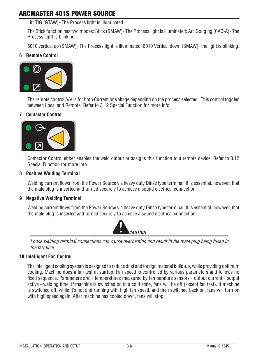 Arcmaster 401s power source | Tweco ArcMaster 401S User Manual | Page 28 / 64