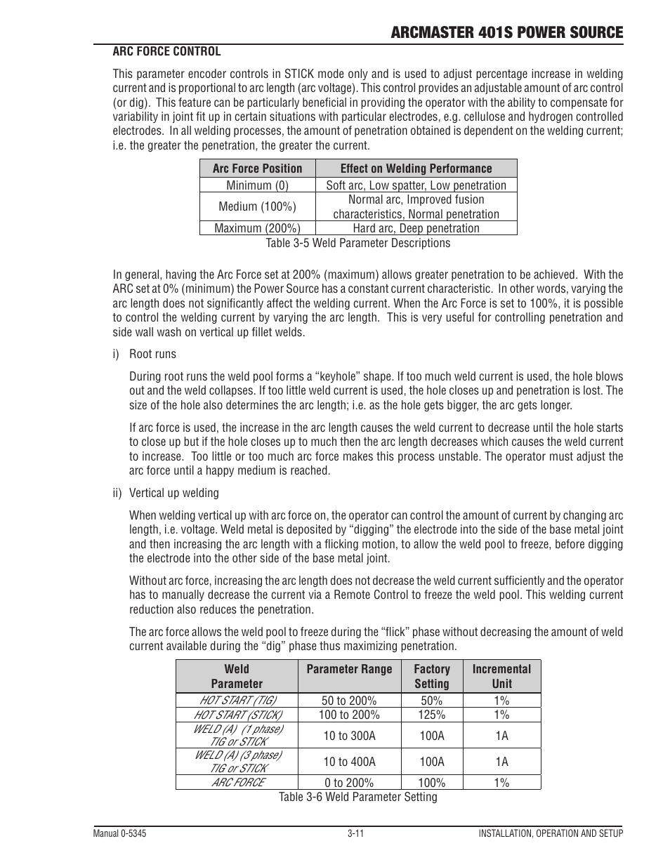 Arcmaster 401s power source | Tweco ArcMaster 401S User Manual | Page 31 / 64