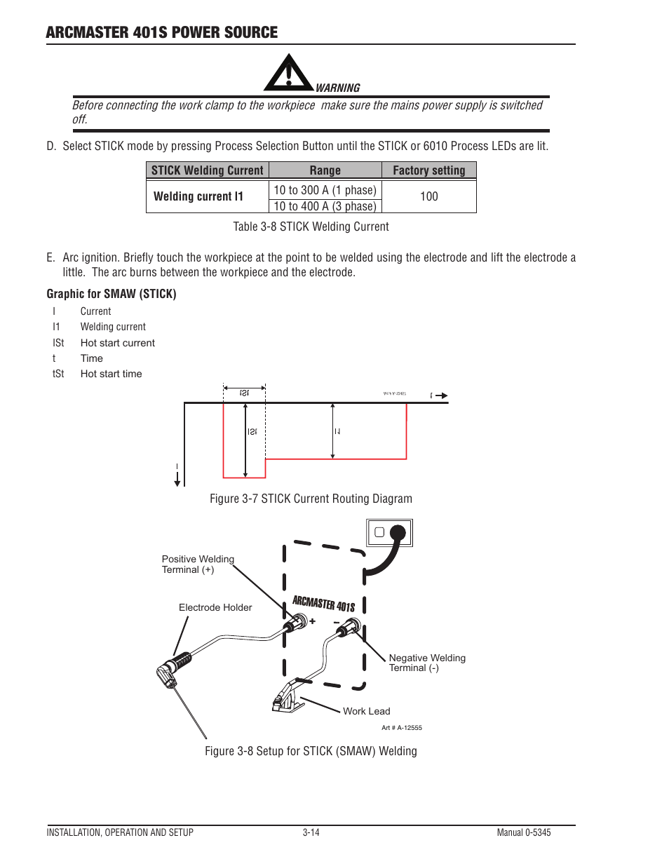 Arcmaster 401s power source | Tweco ArcMaster 401S User Manual | Page 34 / 64