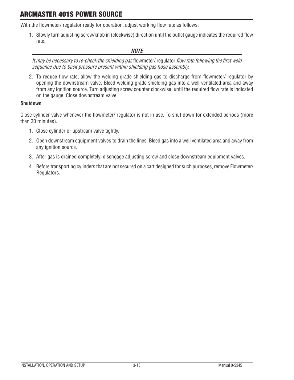 Arcmaster 401s power source | Tweco ArcMaster 401S User Manual | Page 38 / 64