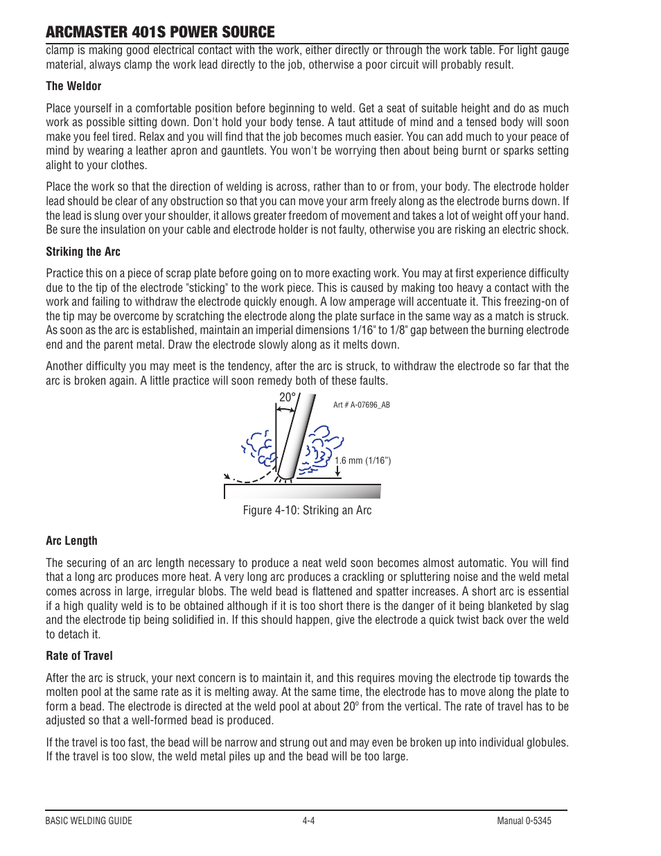 Arcmaster 401s power source | Tweco ArcMaster 401S User Manual | Page 42 / 64