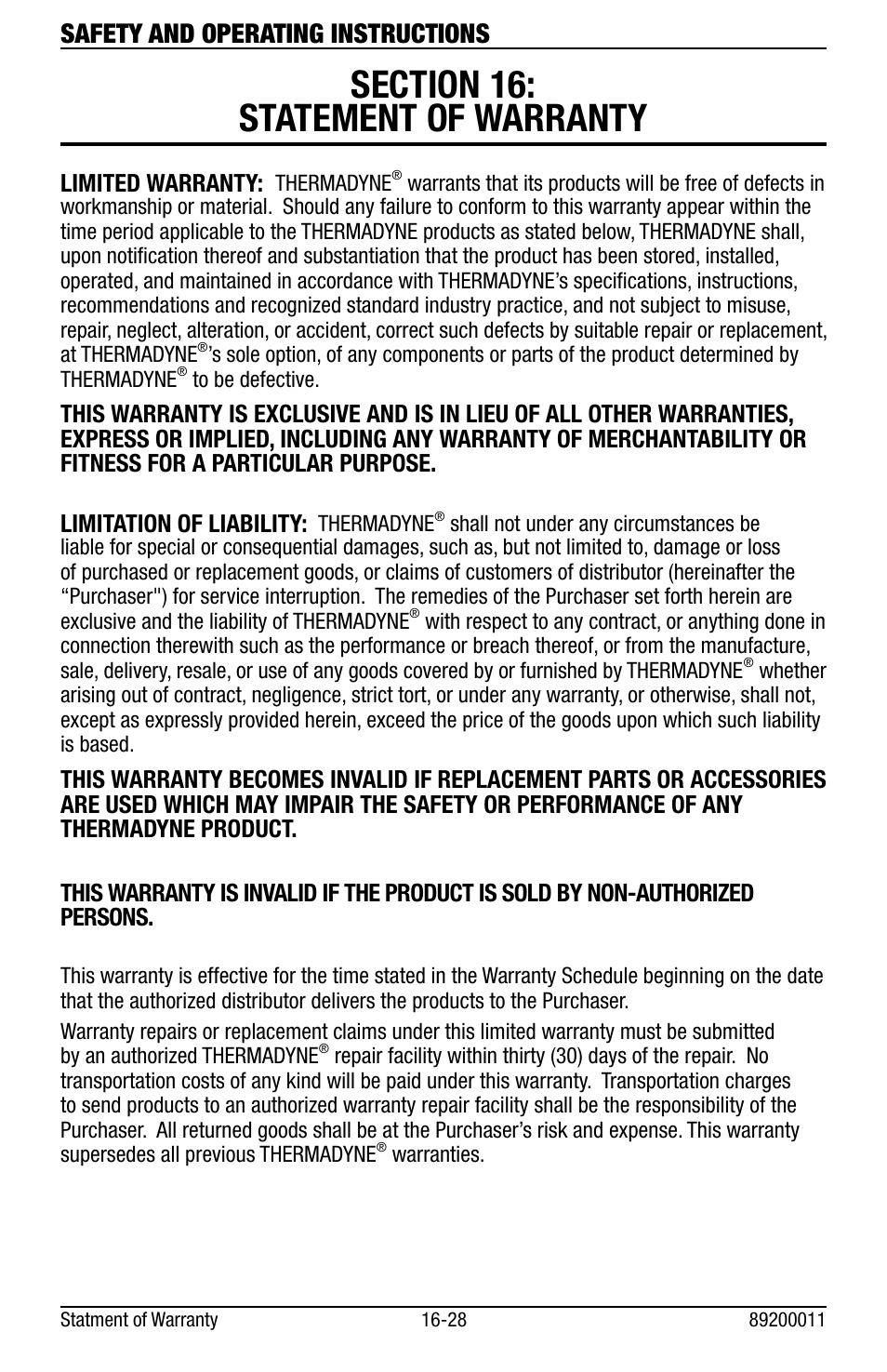 Safety and operating instructions | Tweco Eliminator Spool Gun User Manual | Page 32 / 36