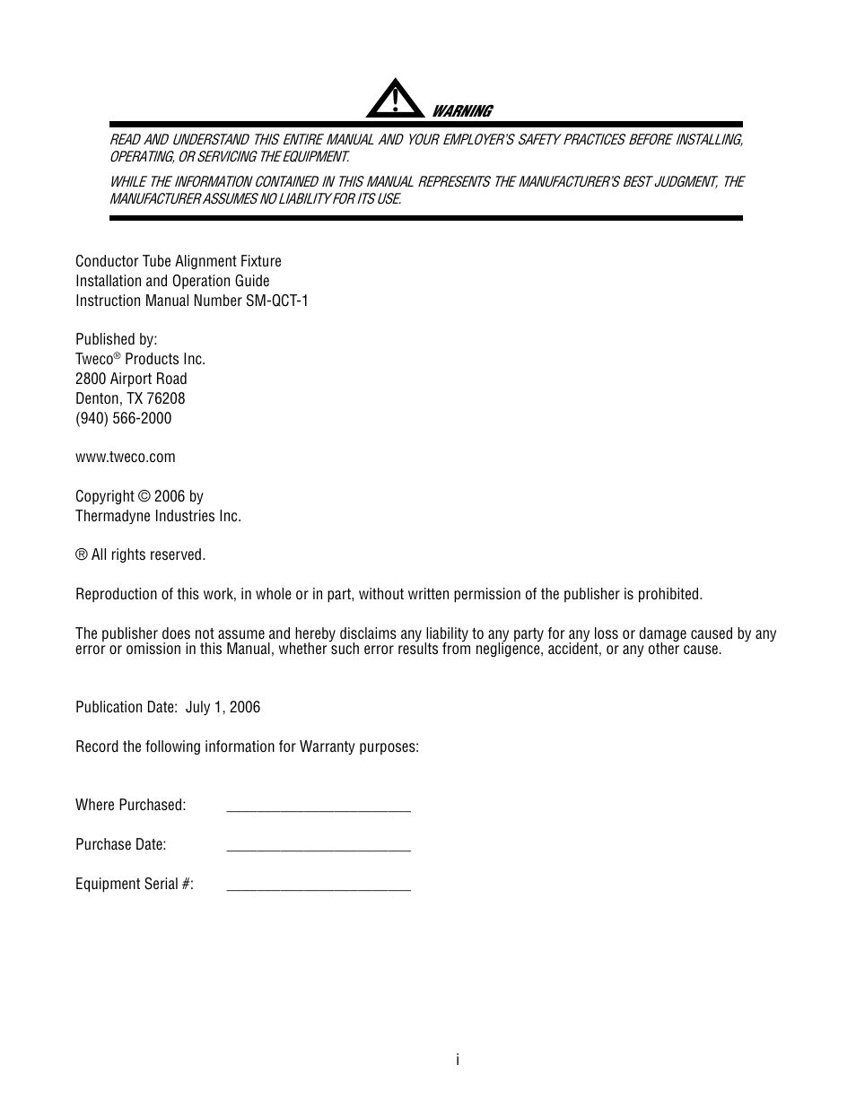 Tweco QCT-1 User Manual | Page 3 / 18