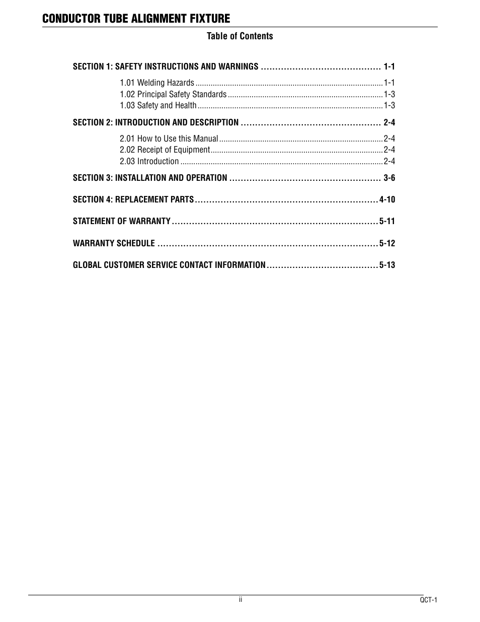 Conductor tube alignment fixture | Tweco QCT-1 User Manual | Page 4 / 18