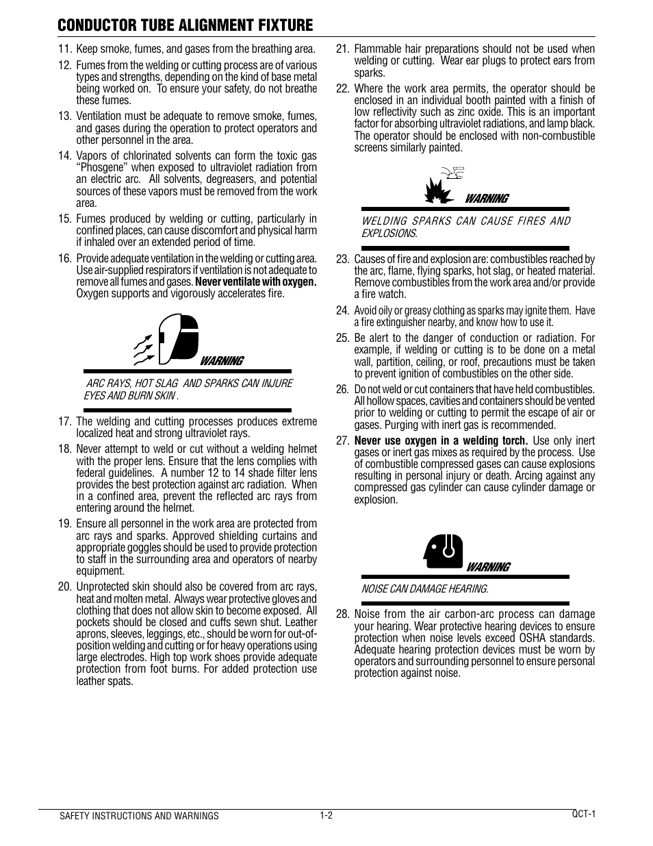 Conductor tube alignment fixture | Tweco QCT-1 User Manual | Page 6 / 18