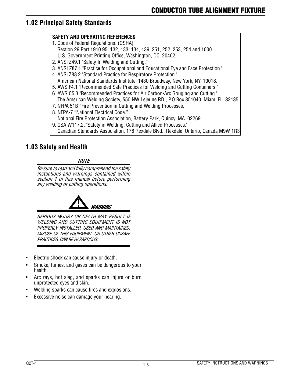 Conductor tube alignment fixture | Tweco QCT-1 User Manual | Page 7 / 18