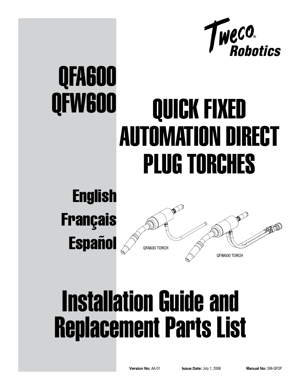 Tweco QFW600 User Manual | 18 pages