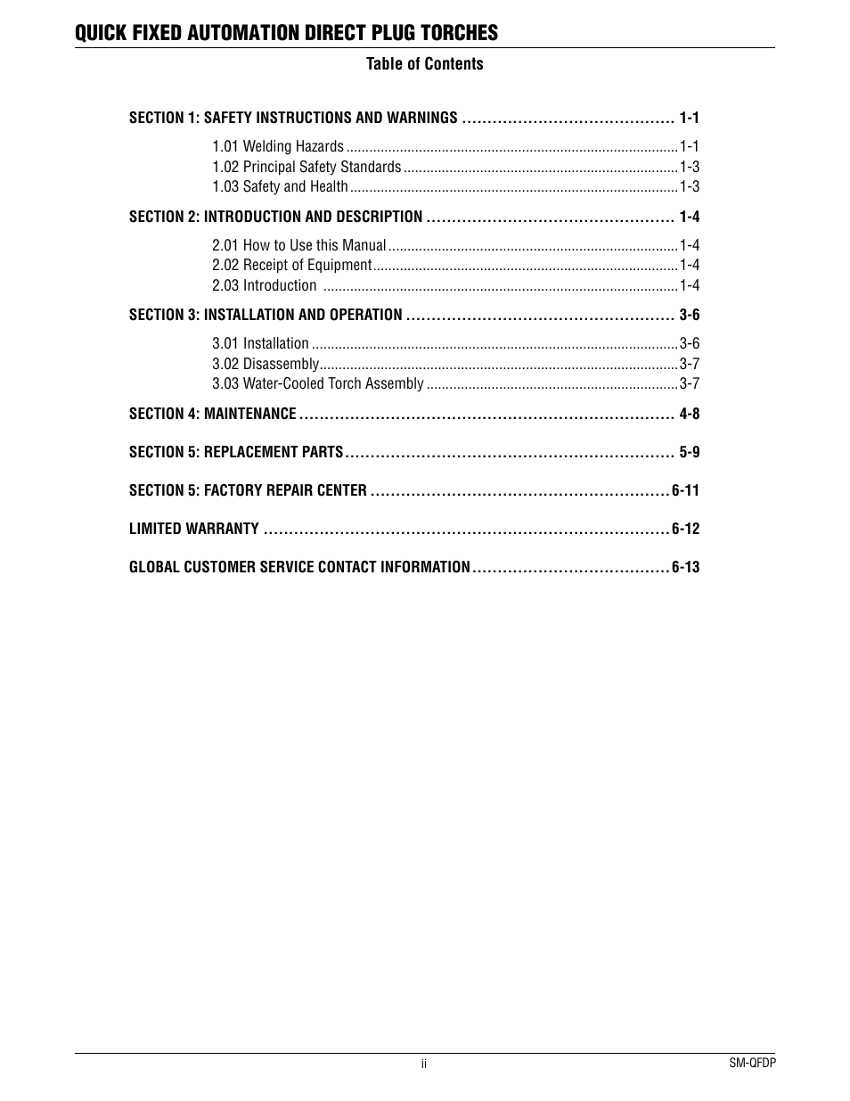 Quick fixed automation direct plug torches | Tweco QFW600 User Manual | Page 4 / 18