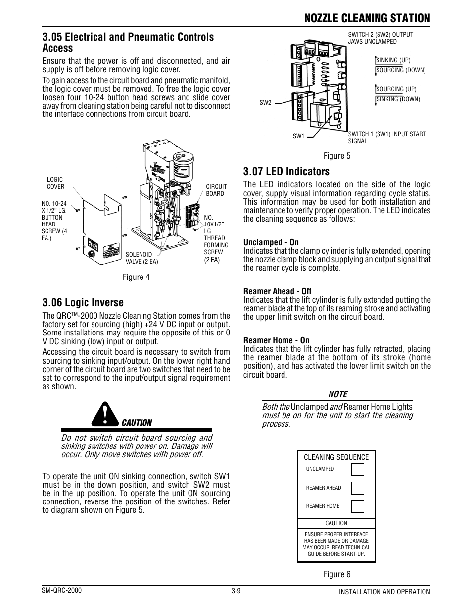 Nozzle cleaning station, 05 electrical and pneumatic controls access, 06 logic inverse | 07 led indicators | Tweco QRC-2000 User Manual | Page 11 / 26