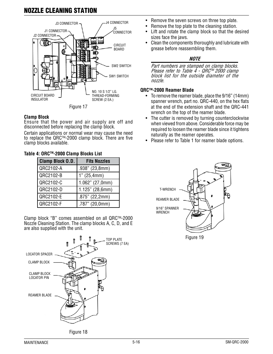 Nozzle cleaning station | Tweco QRC-2000 User Manual | Page 18 / 26