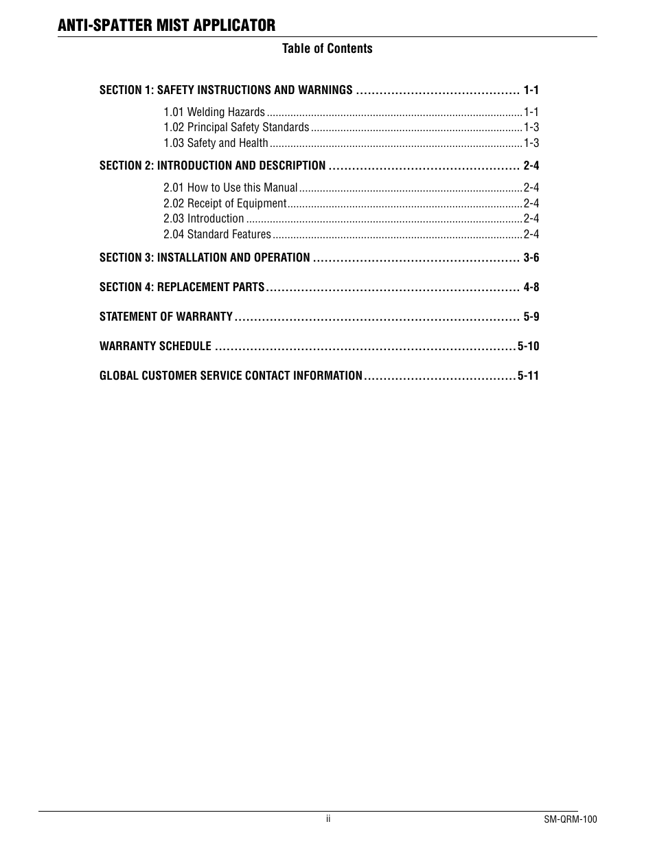 Anti-spatter mist applicator | Tweco QRM-100 User Manual | Page 4 / 16