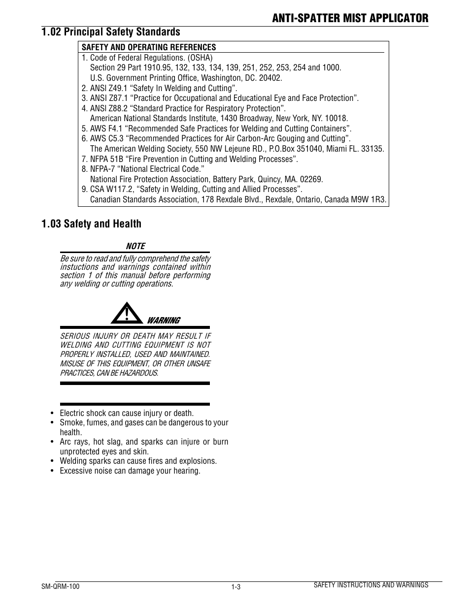 Anti-spatter mist applicator | Tweco QRM-100 User Manual | Page 7 / 16