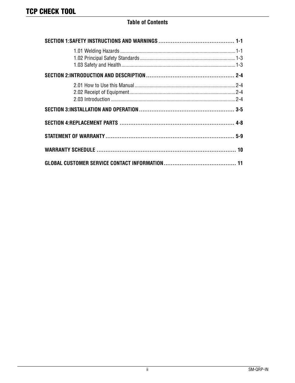 Tcp check tool | Tweco QRP-IN TCP Check Tool User Manual | Page 4 / 14