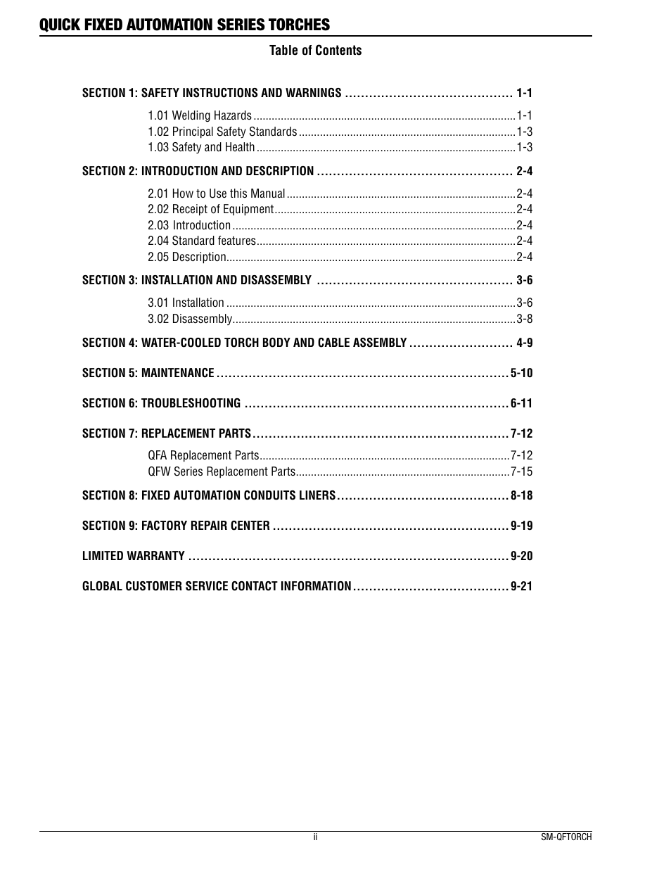 Quick fixed automation series torches | Tweco Quick Fixed User Manual | Page 4 / 27