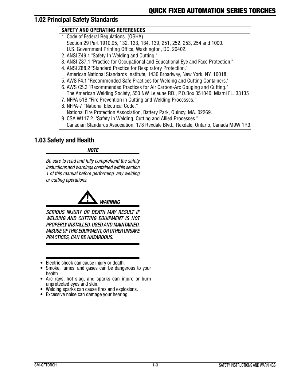 Quick fixed automation series torches | Tweco Quick Fixed User Manual | Page 7 / 27