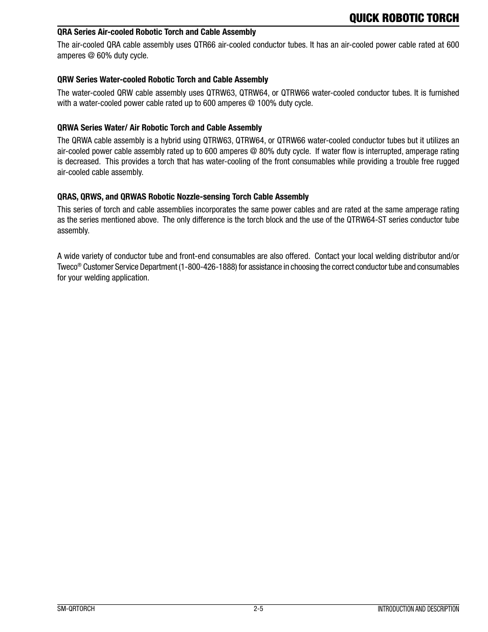Quick robotic torch | Tweco Quick Robotic Torch User Manual | Page 9 / 40