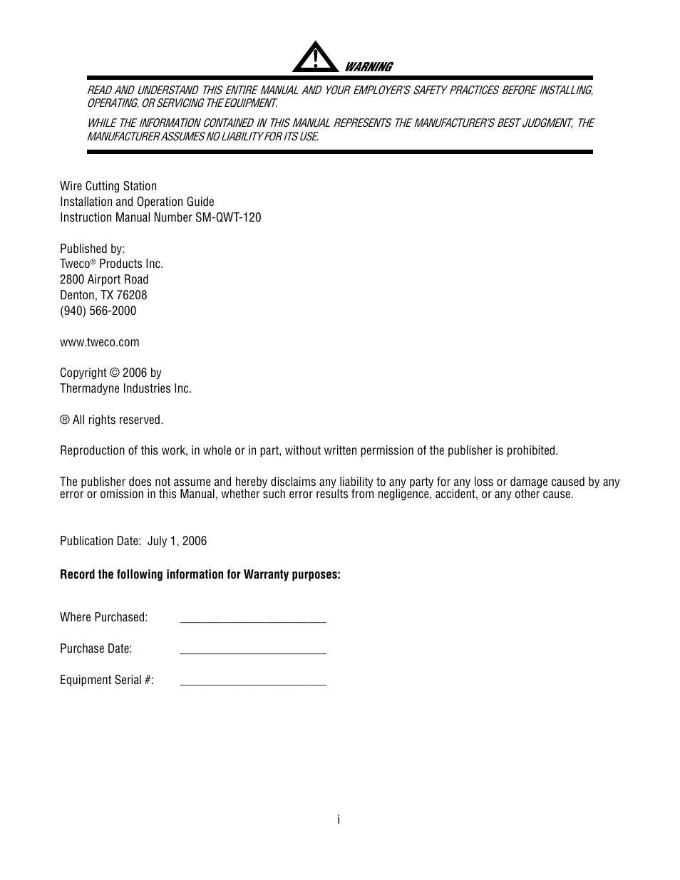 Tweco QWT-120 User Manual | Page 3 / 16