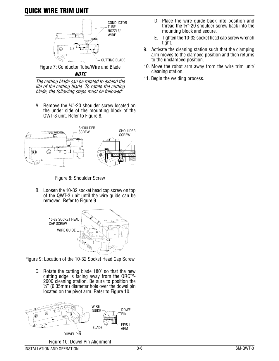 Quick wire trim unit | Tweco QWT-3 Quick Wire Trim Unit User Manual | Page 10 / 16