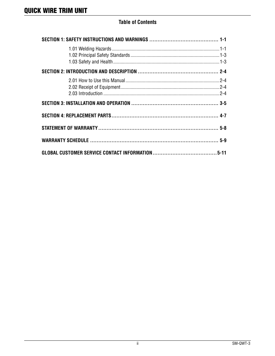 Quick wire trim unit | Tweco QWT-3 Quick Wire Trim Unit User Manual | Page 4 / 16