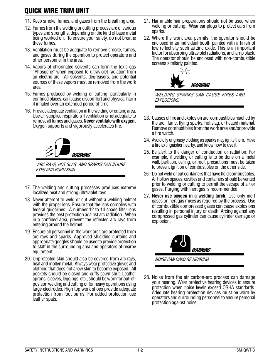Quick wire trim unit | Tweco QWT-3 Quick Wire Trim Unit User Manual | Page 6 / 16