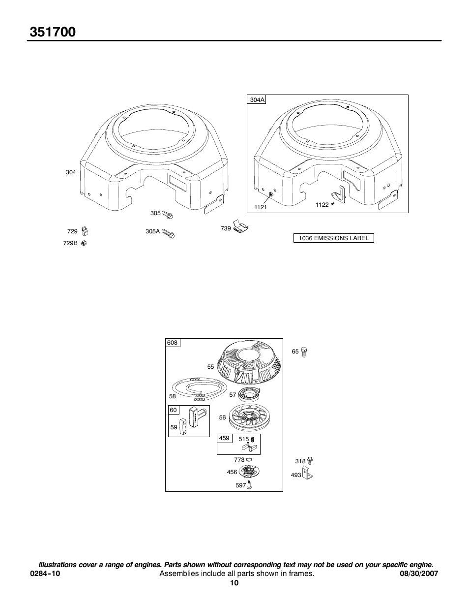 Briggs & Stratton 351700 User Manual | Page 10 / 20