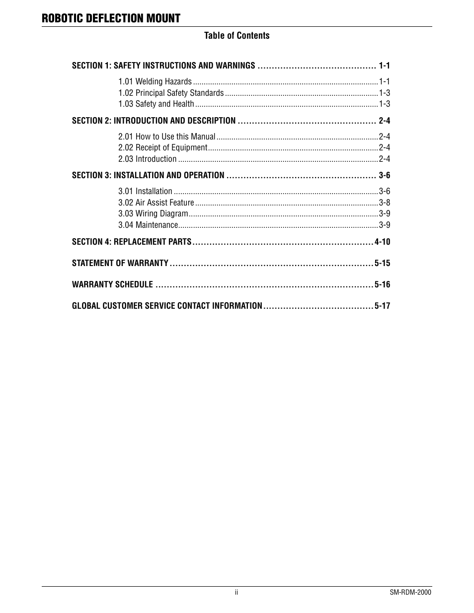 Robotic deflection mount | Tweco RDM-2000 User Manual | Page 4 / 22