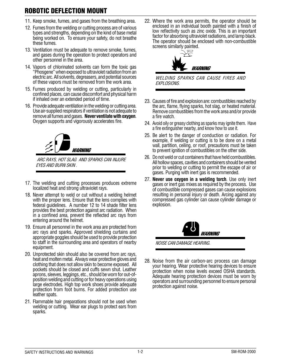 Robotic deflection mount | Tweco RDM-2000 User Manual | Page 6 / 22
