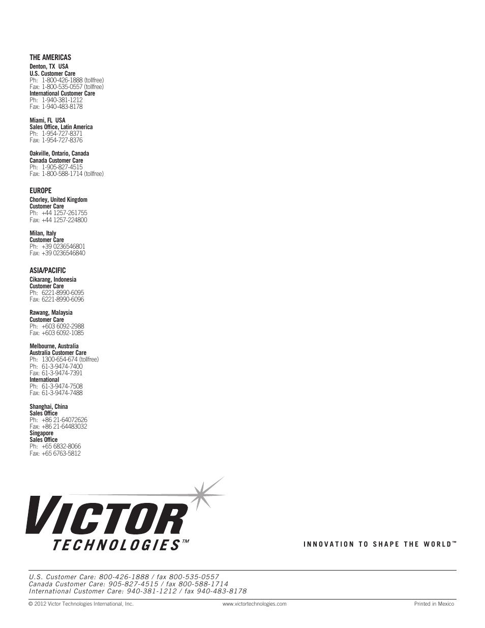 Tweco SprayMaster with Velocity Consumables MIG Gun User Manual | Page 12 / 12